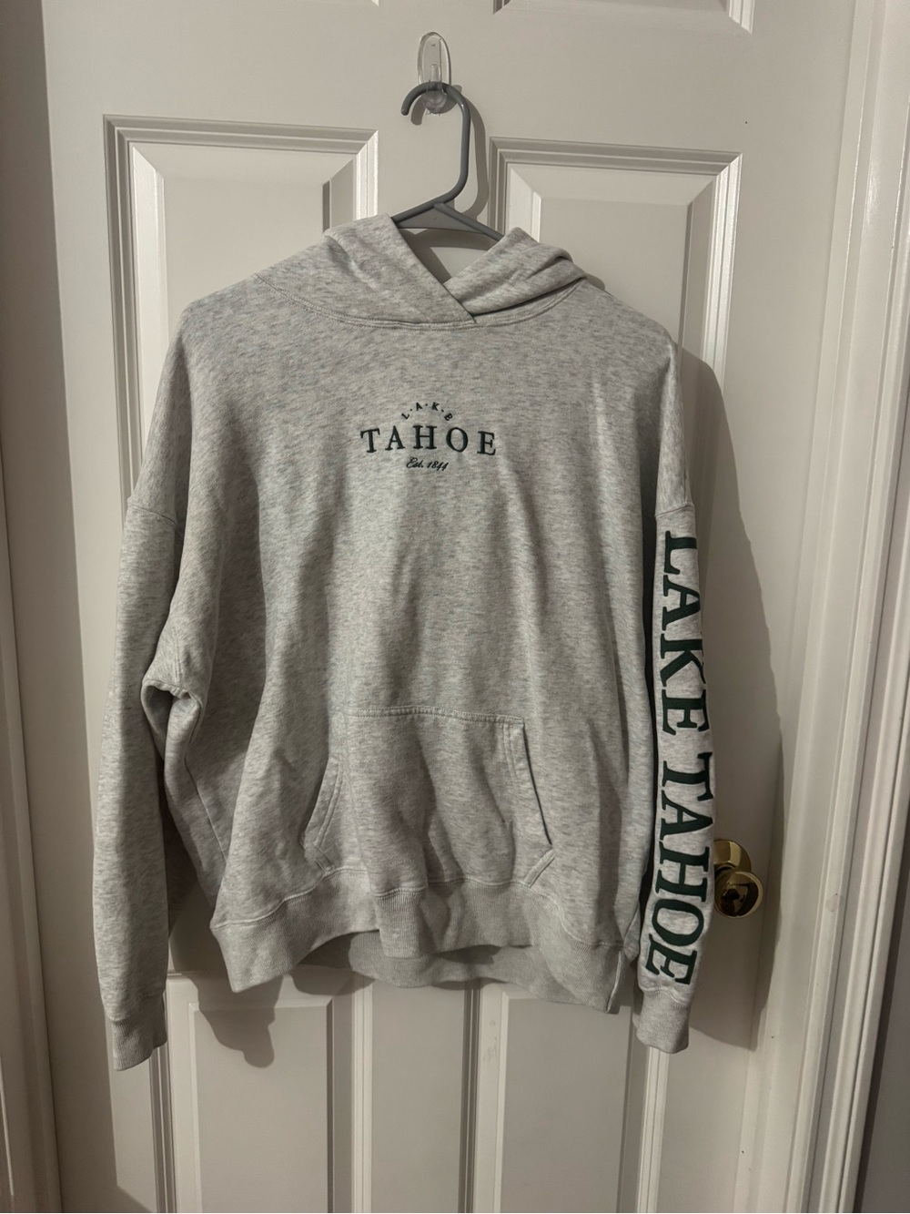 Lake Tahoe Hollister Light Gray Pullover Hoodie